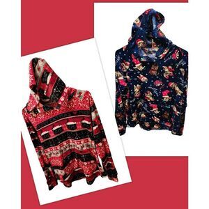 No Boundaries 2 Christmas Extra Soft Hoodies with Puppies And Kittens  Size Smal